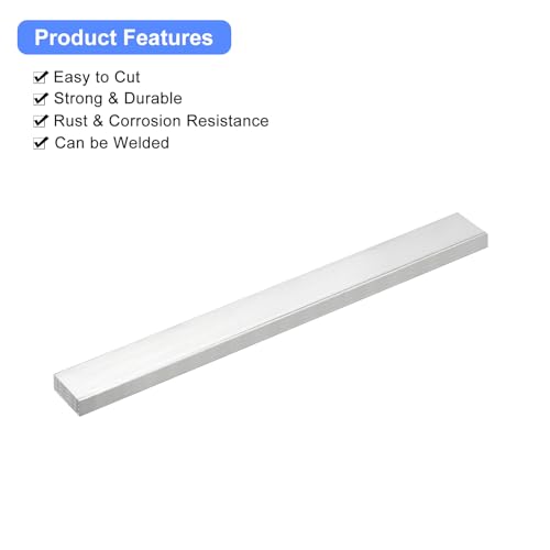 Image of uxcell Square Aluminum Flat Bar, 3 /8 inch Thick 1 inch Width 10 inch Length Square Aluminum Bar 6061 Aluminum Flat Plate, 10 x 25 x 254mm T6511 Solid New Mill Stock for Industrial Building