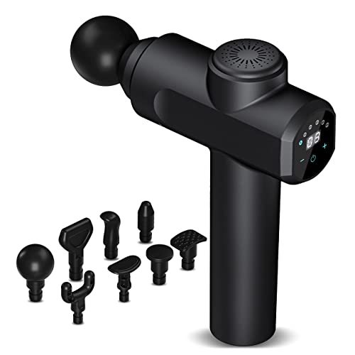 Kelices Massage Gun Deep Tissue Percussion Muscle Massager for Athletes, Handheld Body Back Muscle Massager with 10 Massage Heads and LCD Touch Screen (Black)
