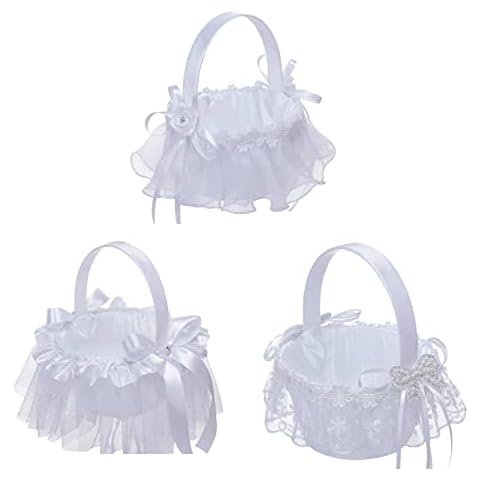 JYCRA Elegant Wedding Flower Girl Basket Cover