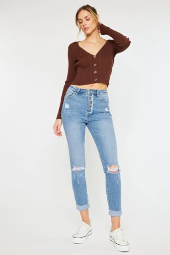 SALT TREE Kancan - Women's High Rise Mom Jeans - KC8580L-NV4