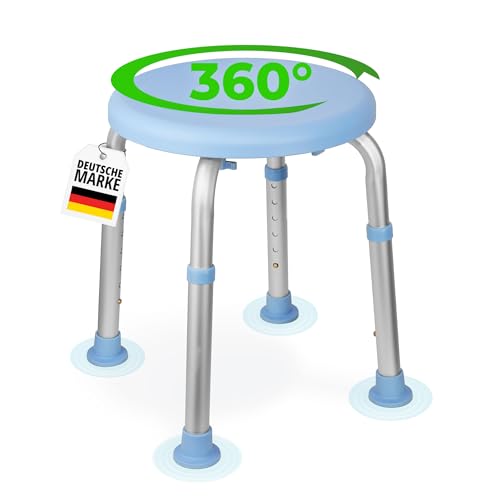 ZENTHIA Duschhocker 360° extra leichtgängige Drehung,...