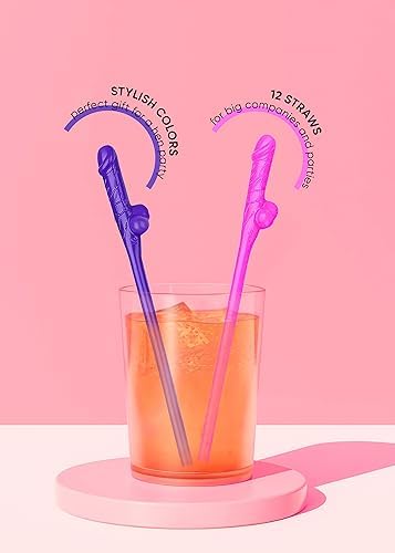 12 Pcs Bachelorette Party Drinking Straws, Willy Pennis Shaped Novelty Straws, Hen Night Decorations, Bride Supplies — view 6
