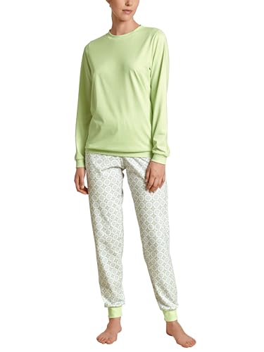 CALIDA Spring Nights Bündchen-Pyjama Damen, aus 100% Baumwolle,...
