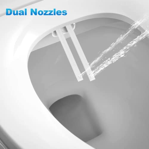 Bidet Toilet Seat Elongated,Non-Electric Bidet Seat,Toilet Water Spray,Bidet Attachment For Toilet Dual Nozzle With Self Cleaning, Adjustable Water Pressure, White - Slow Close Toilet Cover #TOP1