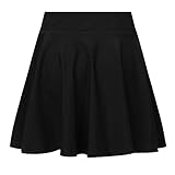 Girls Wide Elastic Taillenumfang Band A-Linie Rüschensaum Überknie Guter dehnbarer Faltenrock