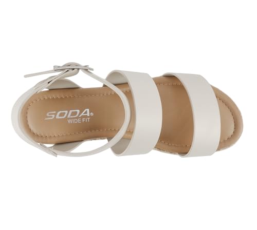 Image of Soda Top Shoe Bryce Open Toe Buckle Ankle Strap Espadrilles Flatform Wedge Casual Sanda