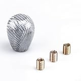 Short Carbon Fiber Shift Knob Duck Egg Pattern Fit Auto Gear Shift Knob(Plata)
