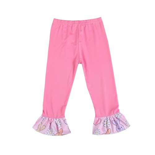 Image of nebljgo Toddler Girl Bunny Clothing Sets Spring Summer T-Shirt Leggings Pants Outfit 3-8Y
