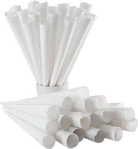 Oasis Supply, Heavy Duty White Cotton Candy Cones, 100 Count for Parties and Festivals