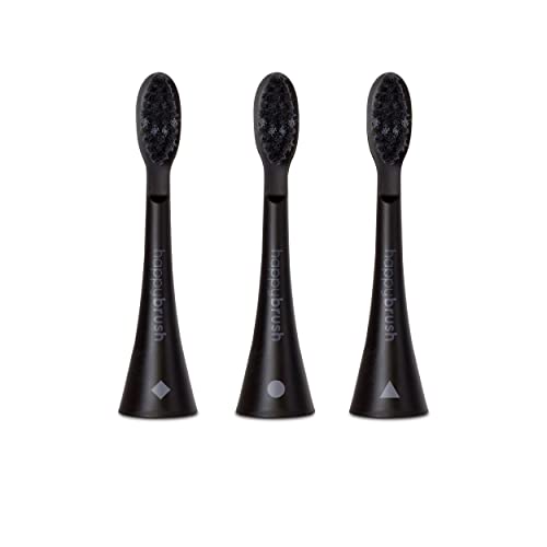 happybrush® Nachhaltige Aufsteckbürsten für elektrische Schall-Zahnbürste Eco VIBE 3 - Allblack - 3x3 Stück – Bild 4