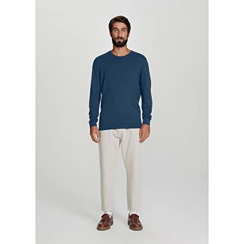 Blusão Básico Masculino Em Tricô De Algodão - Azul XG