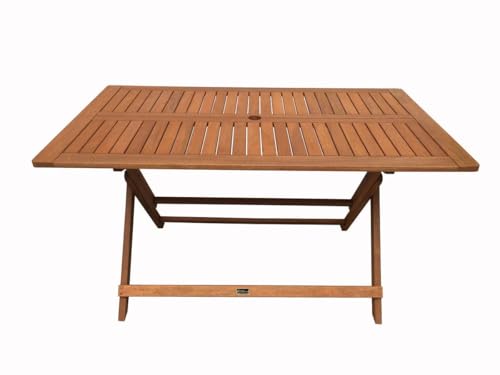 Habitat et Jardin Table Pliante Bois Exotique Hong Kong - Maple - 135 x 80 cm - Marron Clair