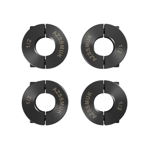 AZSSMUK 1/2' Bore Double Split Clamp-On Shaft Collars with Set Screw of 4-packed