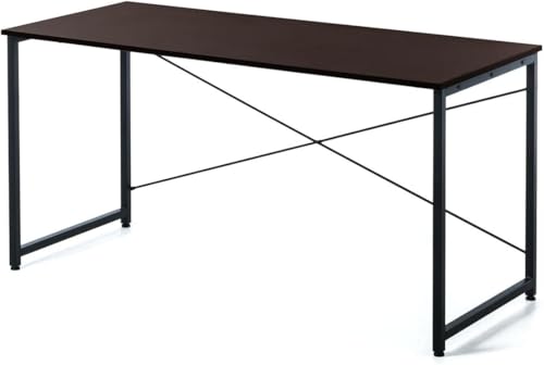 シンプルワークデスク 幅 140cm× 奥行 60cm モニターアーム対応 組立簡単ブラウン