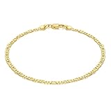 CISSIEPERAL Ankle Bracelets 14K Gold Anklets for Women Waterproof 3.4mm Mariner Chain Anklets for Women Women’s Ankle Bracelet Anchor Chain 9’’ 10’’ 11’’(Length 10 Inches)