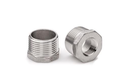 POLBERIS Reducción 3/4 pulgadas x 1/2 pulgadas 316 tuerca de reducción inoxidable inox ácido BSP BSPT hexagonal Bush hexagonal WZ GW GZ AB adaptador de rosca