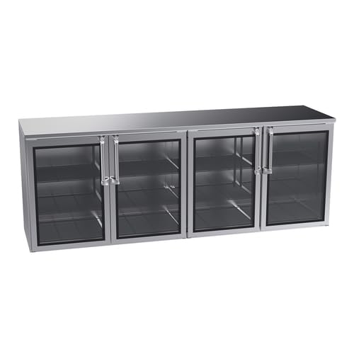 FSE BR96 Remote Back Bar Storage Cabinet, Four-Section, 96"W x 24"D, Remote Refrigeration with Side Hook-up, (4) hinged Doors with Locks, Interior Lights