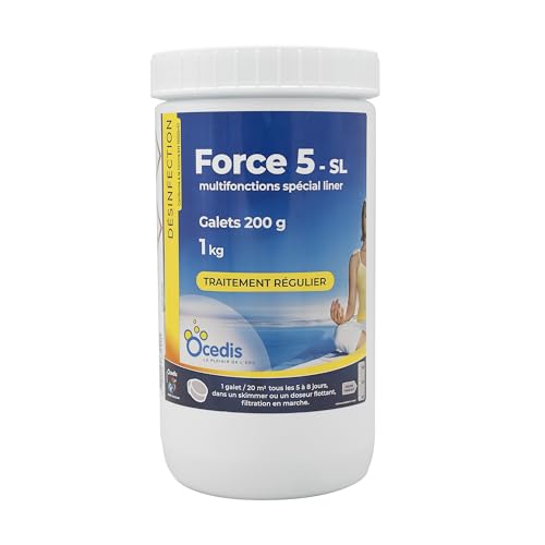 OCEDIS Force 5 - Désinfection Régulière Multifonction | Chlore Lent Stabilisé | Multiaction | sans sulfate de cuivre