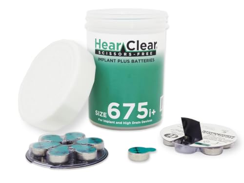 Hear Clear Size 675P Cochlear Implant 1.45V Hearing Aid Batteries (60 Pack) [Scissor-Free Packaging]