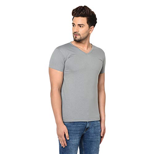 Image of Men's Cotton Blend Half Sleeve V Neck Tshirt