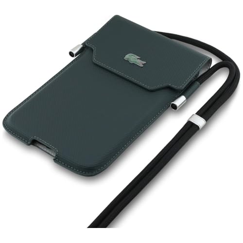 Image of CG MOBILE Lacoste Universal Wallet Bag Official Licensed, Petit Pique with Metal Logo, Crossbody Bag, Protective Smartphone Wallet Bag & Travel Sling Pouch for Women - Sinople