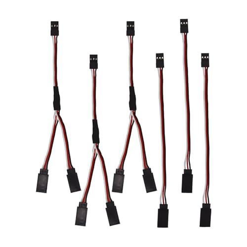 Nvwadayu JST Y Splitters - 1 Male to 2 Female, RC Servo Y Connector, Servo Harness Lead, Extension Cable, JR Wire Connectors Fits RC JR Futaba Airplanes, Car (6pcs)