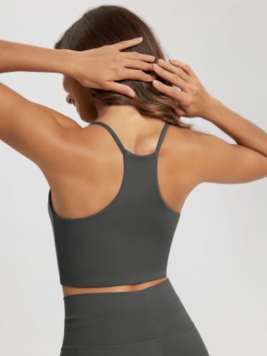 Image of ODODOS Halter Sports Bra for Women Non Padded Strappy Cropped Tops Workout Yoga Crop