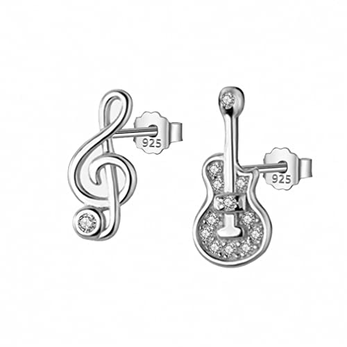 Bijoux fins de mariage : boucle d'oreille asymétrique guitare premium