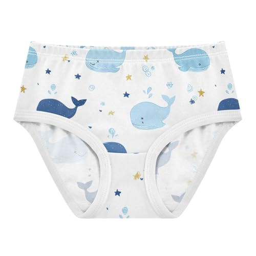 Blue Whales Girls' Underwear Cotton Cute Star Girls Briefs Soft Toddler Underwear 2T