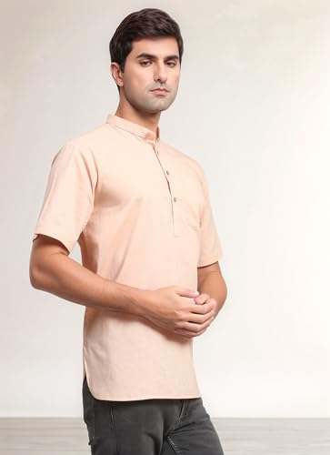 Image of SKAVIJ Men's Cotton Tunic Casual Short Kurta Top Regular Fit
