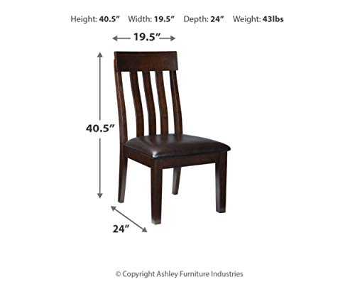 Signature-Design-by-Ashley-Haddigan-Faux-Leather-Cushioned-Rake-Back-Dining-Chair-2-Count-Dark-Brown Signature Design by Ashley Haddigan Faux Leather Cushioned Rake Back Dining Chair 2 Count Dark Brown
