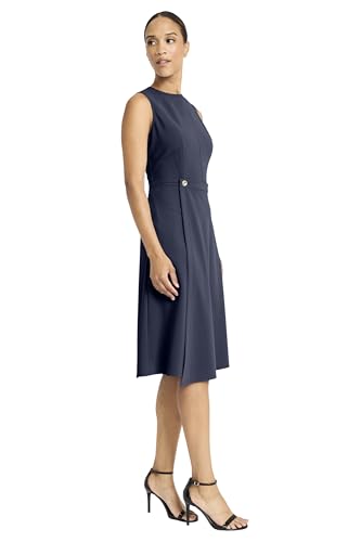 Maggy London Women's Sleeveless Round Neck A-line Princess Seam Fitted Bodice-Wear to Work Dress2
