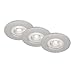 Produktbild BRILONER Leuchten - 3er Set LED Einbauleuchten Decke, Dimmbare Einbaulampen, Ultraflache LED Einbaustrahler Bad, Badeinbaustrahler IP44, Chrom-Matt, 90x25 (DxH)