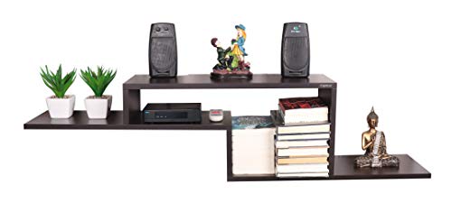 Image of Captiver Renald Engineered Wood Wall Mounted Tv Entertainment Unit Cum Books Shelf 52 Inch (Wenge) Living Room Bedroom Office Hall Decorative Furniture Showc Aseaccessories