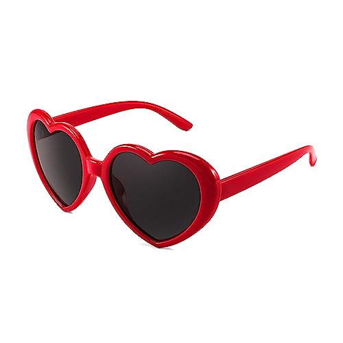 FEISEDY Polarized Heart Shaped Sunglasses Oversized Vintage Fashion Love Eyeglasses for Women UV400 B2337