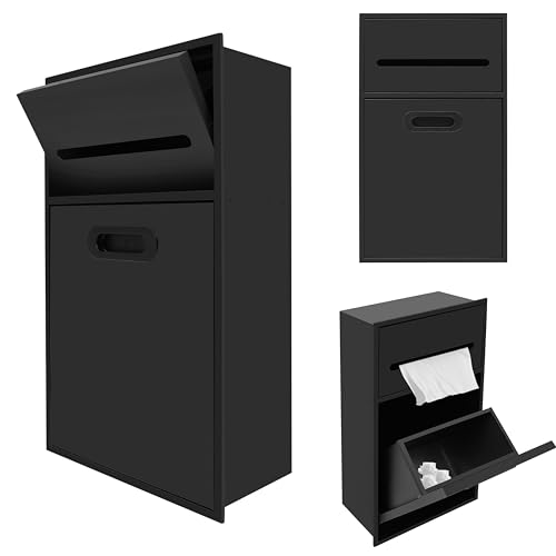 Caneca de basura rectangular empotrada 6L acero inoxidable miniatura 1