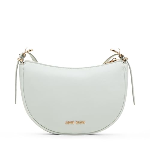 Anne Klein Womens Sculpted Buckle Half Moon Crossbody, Spring Jade2