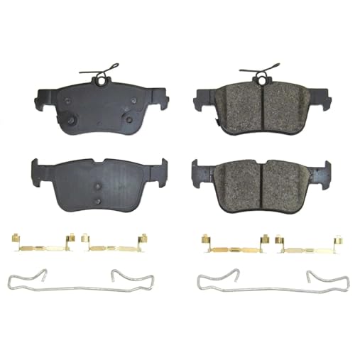 Image of PowerStop Rear Brake Pads for Ford Mustang Mach-E 2021-25 - Z17 Ceramic Brake Pads with Installation Hardware, 17-2384