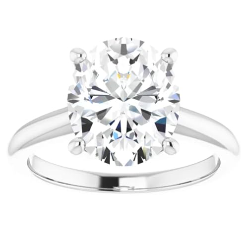 Oval Cut Lab Diamond Engagement Ring 3 Carats3
