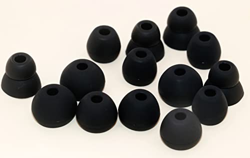 Image of 16 Pairs Powerbeats Pro Ear Tips Buds, 4 Size Replacement Soft Flexible Fit in Case Noise Reduce Silicone Rubber Gel Earbuds Eartips Wing Skin Accessories Compatible with Beats Flex /BeatsX - Black