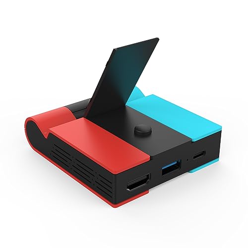 Adaptador USB y convertidor de video plegable con estación de carga para consola NS