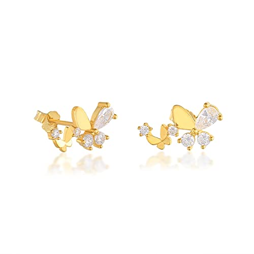 Piercing en Zircon hypoallergénique en argent sterling pour oreilles sensibles