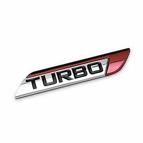 Image of 3D Metal Turbo Car Emblem 3M Self Adhesive Badge Sticker Fit for Universal Auto Turbo Boost Drive Display Cars (Red Black)