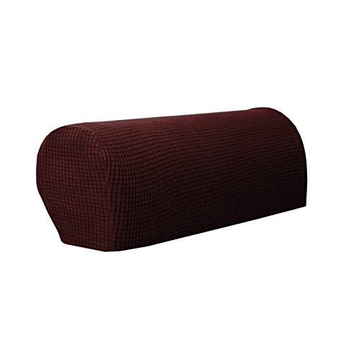 Sofa Armrest Cover Stretch Armchair Slipcover Furniture Armrest Protector for Sofa Chair Recliner Couch Loveseat Set of 2 (Brown)