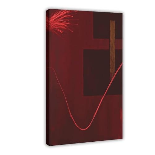 Affiches sur toile de haute qualité Mnyuein art abstrait rouge 30,5x45,7 cm