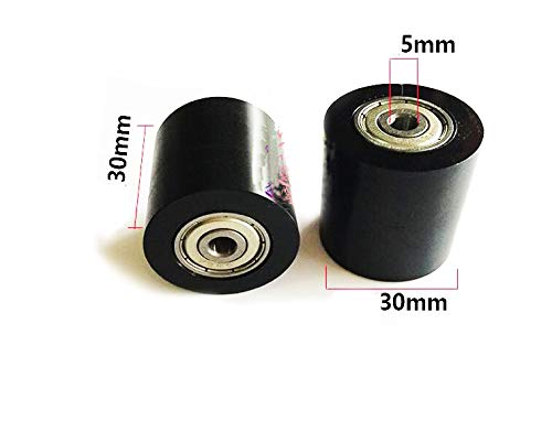 Window Roller Pu Coated Plastic Bearing Roller Guide Pulley Bearing Wheel Pinch Roller for Door Instrument Roller Skates, 5mmx30mmx30mm