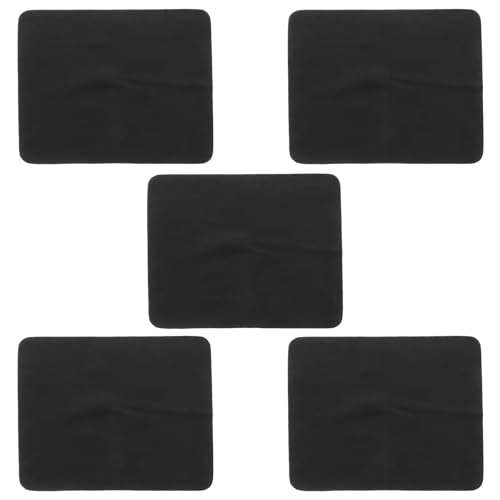 NIYANGLE 5 Paños de Limpieza para Gafas Microfibra 14.5x17.5 Cm Negro, Paño para Limpiar Lentes y Pantallas Delicadas, Toallitas Reutilizables para Gafas, Cámaras y Dispositivos