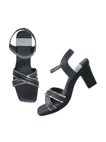 Image of Selfiee Cross Strap Block Heels Perfect for Every Occasion, Elegant Party Heel Sandals for Women & Girls