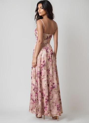 Chiffon Floral Prom Dress for Women Long Bridesmaid Dresses Leg Slit Wedding Guest Formal Gown3