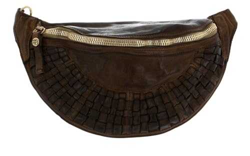 Sac banane Campomaggi en cuir vert militaire vintage pour homme et femme